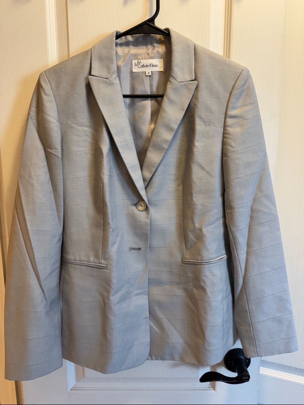 Calvin Klein Light Blue Women's Single-Button Blazer